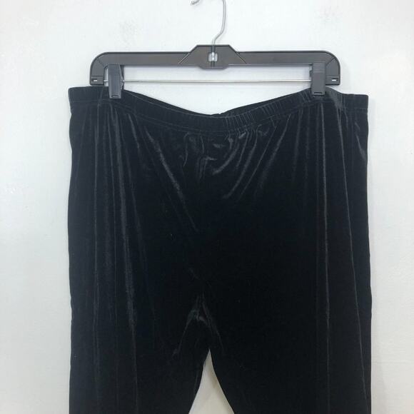 Armani Exchange AX Paris Curve Black Velvet Skinny Pants Elastic Waist Lounge 24 - Picture 2 of 5